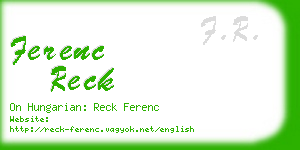 ferenc reck business card